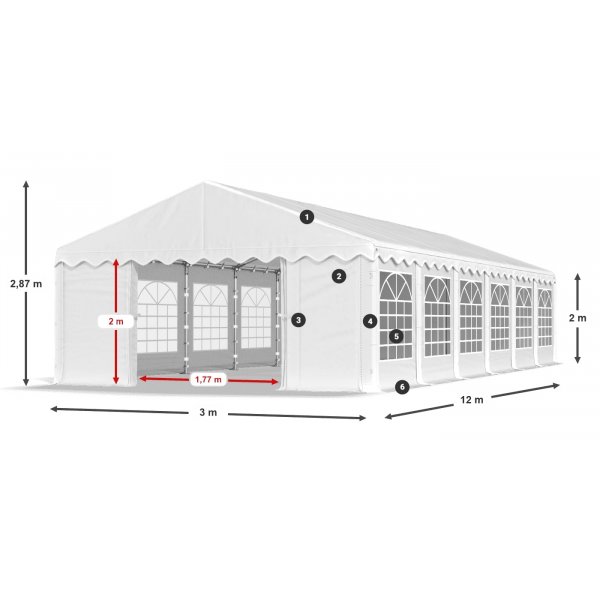 Partytelt Eco 1 i PE - 3 x 12 m Partytelt Eco 1 i PE - 3 x 12 m