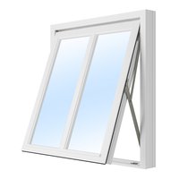 Vridfönster med mittpost - 3-glas - Aluminium - U-värde 1,1 - Outlet
