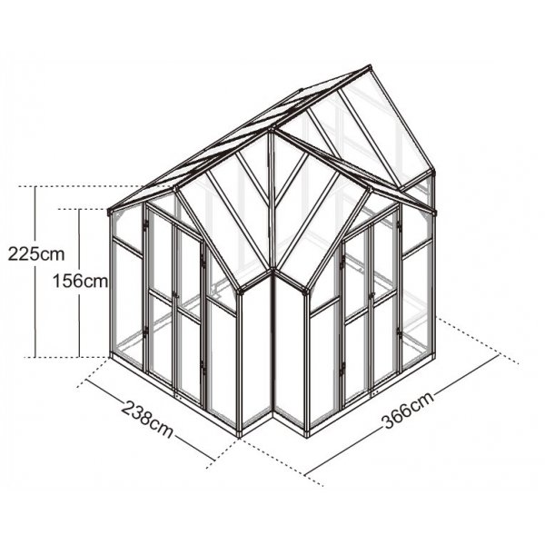 Växthus Hyperion 10,2 m² - Svart Växthus Hyperion 10,2 m² - Svart