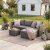 Klondike udend�rs gruppe sofa med bord - Gr� kunstig rotting + Tekstilimpr�gnering til havem�bler