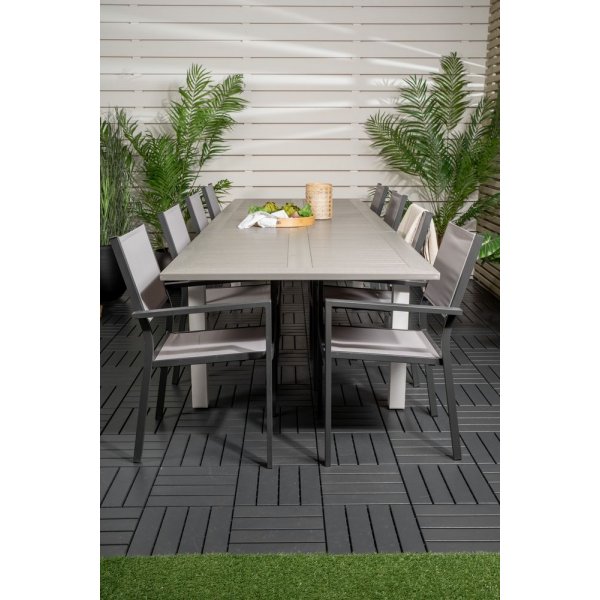 Ekenäs Matgrupp (224x100) - Svart/Grå/Vit - 8 Stolar Ekenäs Matgrupp (224x100) - Svart/Grå/Vit - 8 Stolar