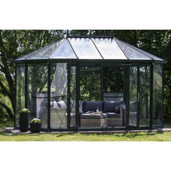 Ingelstorp hrnsoffa med fotpall - Gr konstrotting