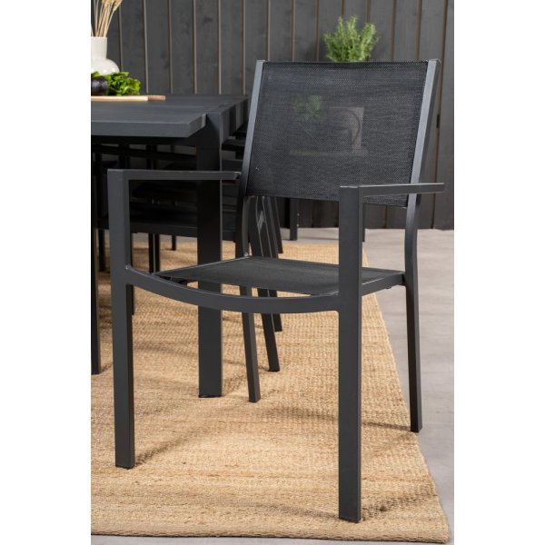 Holma Matgrupp (160x100) - Svart - 8 Stolar