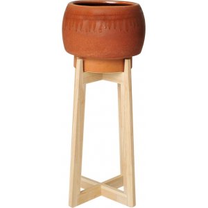 Fiol piedestal med kruka - Terracotta