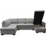 U-soffa Solna med f�rvaring - 309 cm - ljusgr�
