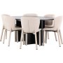 Matbord Strada med 6 st Astoria stolar - Beige/svart
