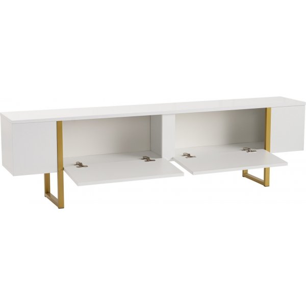 Serenity TV-b�nk 180 cm - Vit/guld