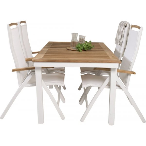 Dotorp Matgrupp (160x90) - Vit/Natur - 4 Stolar Dotorp Matgrupp (160x90) - Vit/Natur - 4 Stolar