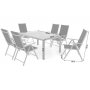 Matgrupp Capri 145 cm - silver/svart, inkl. 6 positionsstolar