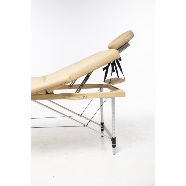 Massagebnk med metalben - 4 zoner - beige