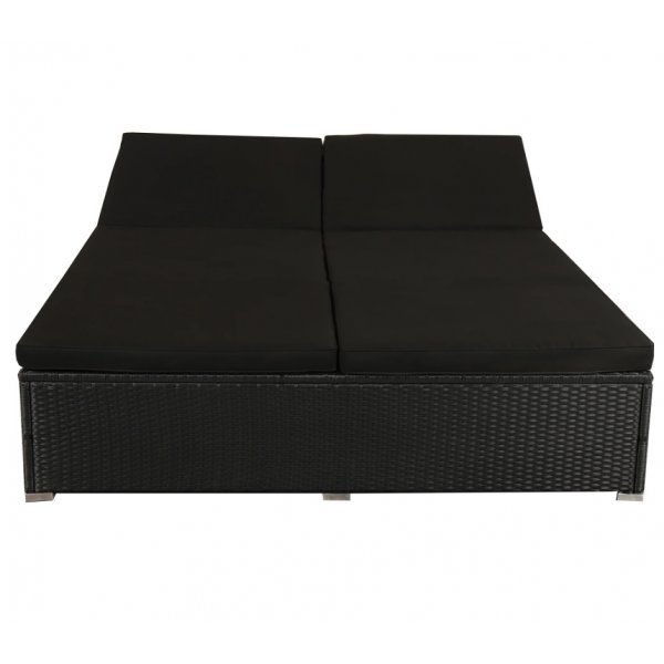 Havö dubbel solsäng i svart konstrotting Havö dubbel solsäng i svart konstrotting