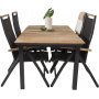 Maglehem Spisegruppe (160x90) - Sort/Natur - 4 Stole