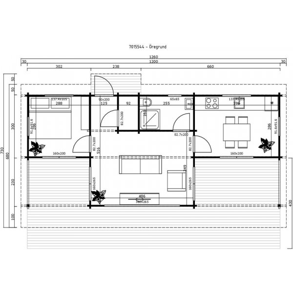 Fritidshus Gina 70 - 63,6 m² Fritidshus Gina 70 - 63,6 m²