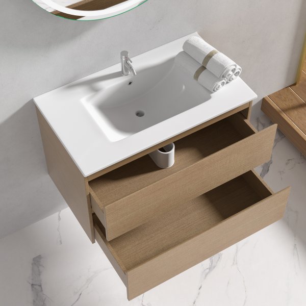 Badrumsmöbler Milan 80 cm - Ljust trä Badrumsmöbler Milan 80 cm - Ljust trä