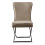 Stol med kromade ben - beige sammet - Luxury