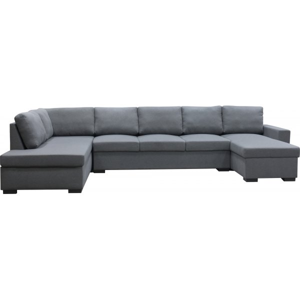 U-soffa Solna v�ndbar - 367 cm - m�rkgr�
