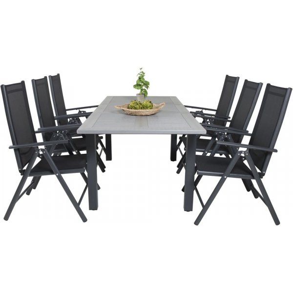 Ekenäs Matgrupp (152x90) - Svart/Grå - 6 Stolar Ekenäs Matgrupp (152x90) - Svart/Grå - 6 Stolar