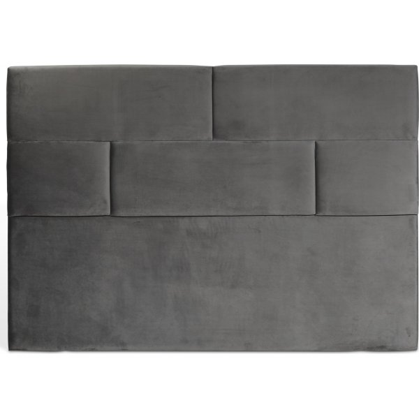 Carpe s�nggavel 90 cm i gr� sammet - S�nggavel med dekorativt m�nster
