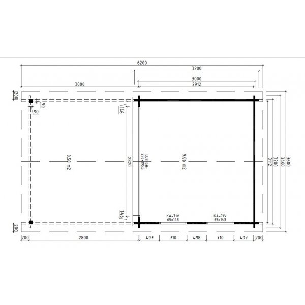 Attefallshus Melker A - 19 m² Attefallshus Melker A - 19 m²
