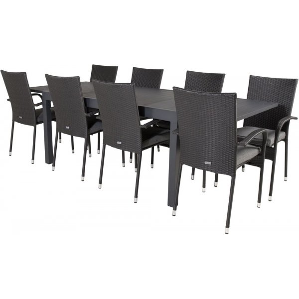 Holma Matgrupp (160x100) - Svart - 8 Stolar Holma Matgrupp (160x100) - Svart - 8 Stolar