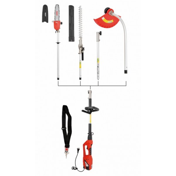 Eldrivet multiredskap - Trimmer, häcksax och grensåg 900W Eldrivet multiredskap - Trimmer, häcksax och grensåg 900W