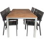 Salstad Matgrupp (200x100)  Svart/Natur - 6 Stolar