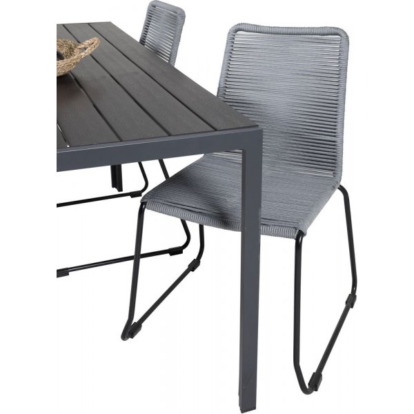 Ervalla Matgrupp (150x90) - Svart - 4 Stolar