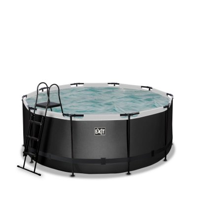 Pool ø360x122cm med sandfilterpump - Svart