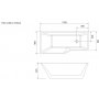 Badkar Hamilton hgervnt - 170 cm