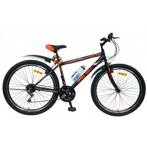 Mountainbike 27,5 tum st�lram 21 v�xlar svart orange
