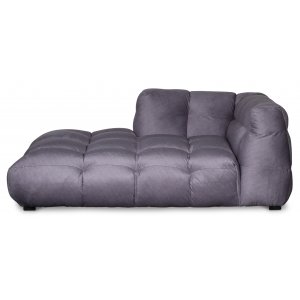 Chaiseloungesoffa i gr� sammet