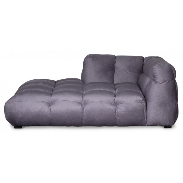 Chaiseloungesoffa i gr� sammet