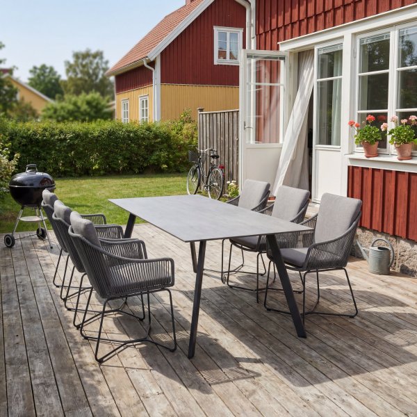 Matgrupp utomhus 6 stolar & matbord 220 cm - Lifestyle Garden
