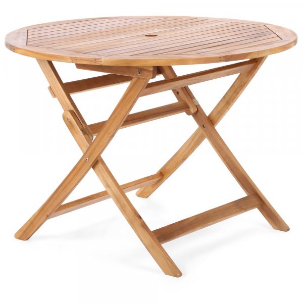 Matgrupp Acacia rund 100 cm, inkl. 4 stolar