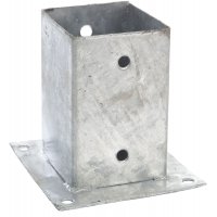 Stolpfot med platta 90x90 - Varmförzinkad Stolpfot med platta 90x90 - Varmförzinkad