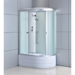 Duschkabin 120�80x210 cm | Vit glas & massagejets | Nereida