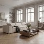 Manchestersoffa 320 cm Beige