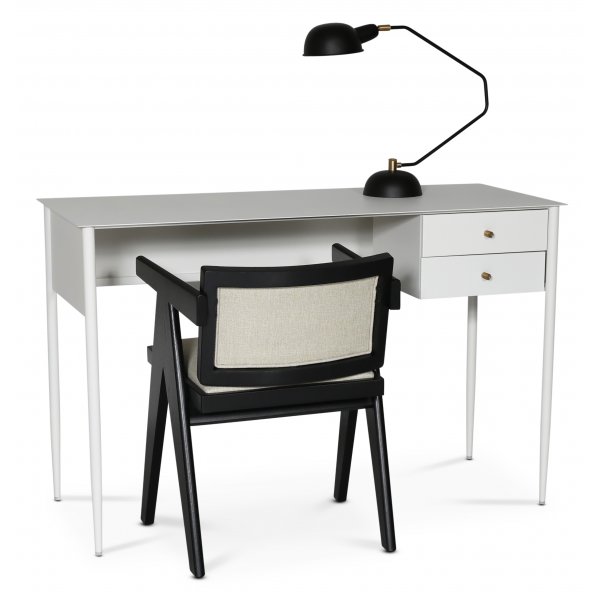 Flash skrivbord 120x50 cm - Vit / M�ssing