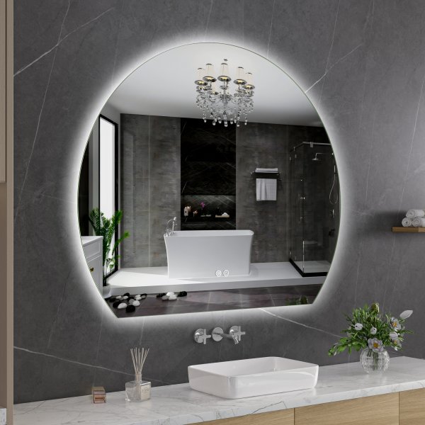 Rund spegel Ferrera med LED-belysning Rund spegel Ferrera med LED-belysning