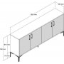 Kiev sk�nk 180 cm - Valn�t