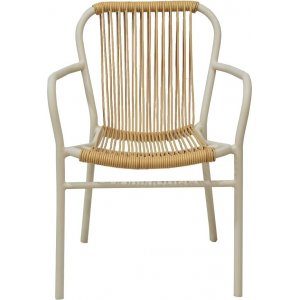 karmstol trädgårdsstolar konstrotting aluminium vit utomhus