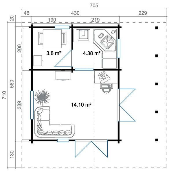 Fritidshus Helga - 36,5 m² Fritidshus Helga - 36,5 m²