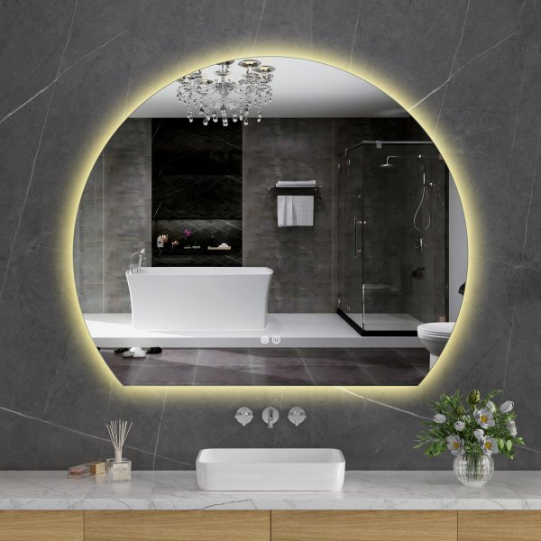 Rund spegel Ferrera med LED-belysning Rund spegel Ferrera med LED-belysning