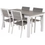 Ekens Matgrupp (160x90) - Vit/Gr - 4 Stolar