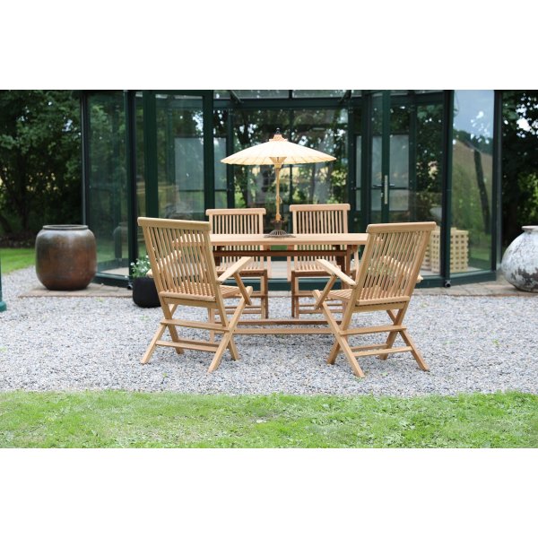 Saltö Outdoor Dining Group Esstisch 120x70 cm mit 4 Saltö Rahmenstühlen - Teak + Textilimprägnierung für Outdoormöbel Saltö Outdoor Dining Group Esstisch 120x70 cm mit 4 Saltö Rahmenstühlen - Teak + Textilimprägnierung für Outdoormöbel