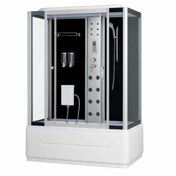 Brusekabine - Nox | 135�85 cm | Sort bagrude og massagefunktion