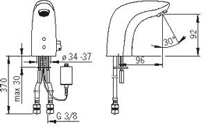 Oras Tvättställsblandare, 6 V Electra 6150F Oras Tvättställsblandare, 6 V Electra 6150F