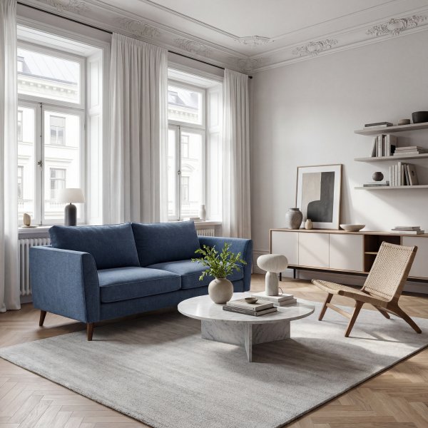 Soffa County 2-sits - Blå Chenille Soffa County 2-sits - Blå Chenille