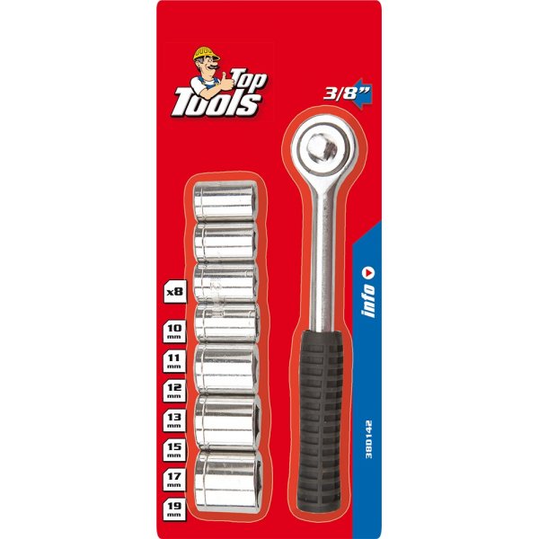 Hylsnyckelsats 3/8\\\" - 8 delar Hylsnyckelsats 3/8\\\" - 8 delar