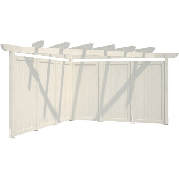 Modular Garden Hrnpergola 4,2m med plank - Vitlackerad